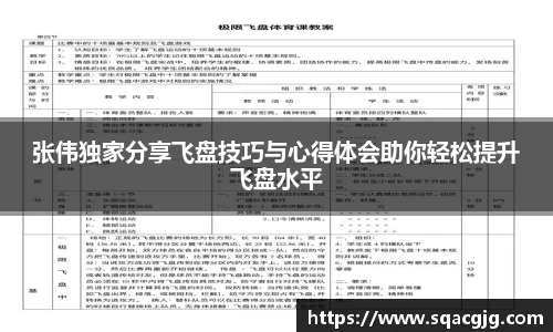 张伟独家分享飞盘技巧与心得体会助你轻松提升飞盘水平