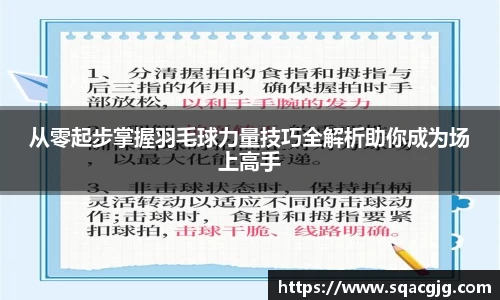 从零起步掌握羽毛球力量技巧全解析助你成为场上高手