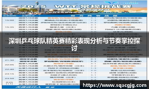 深圳乒乓球队精英赛精彩表现分析与节奏掌控探讨